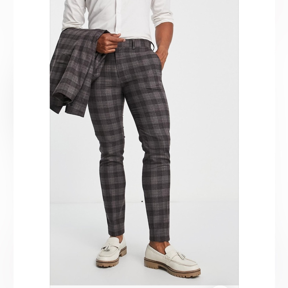 Topshop Plaid Pants - Picture 3 of 6